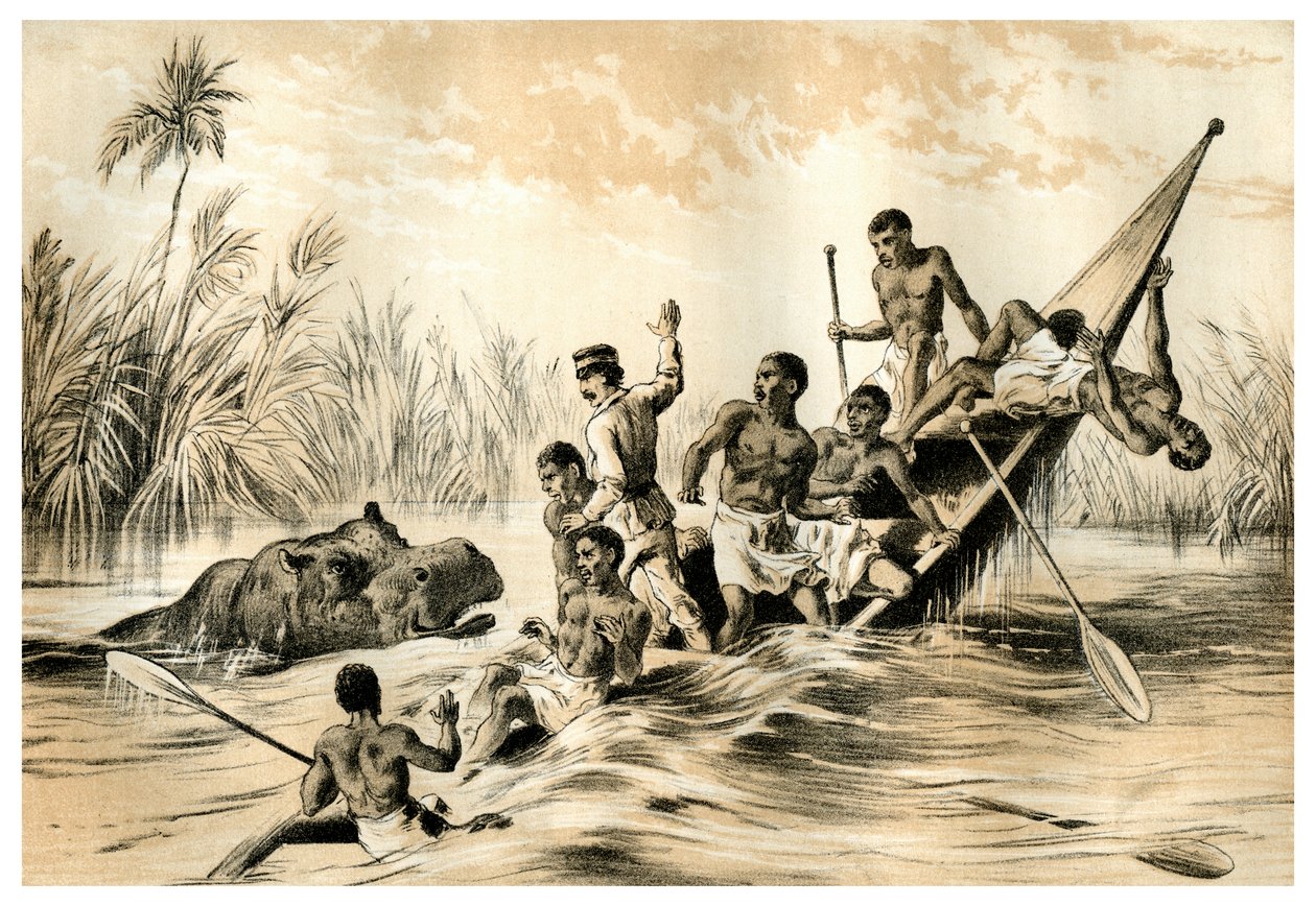 Het avontuur met een nijlpaard, 1883 door Unbekannt
