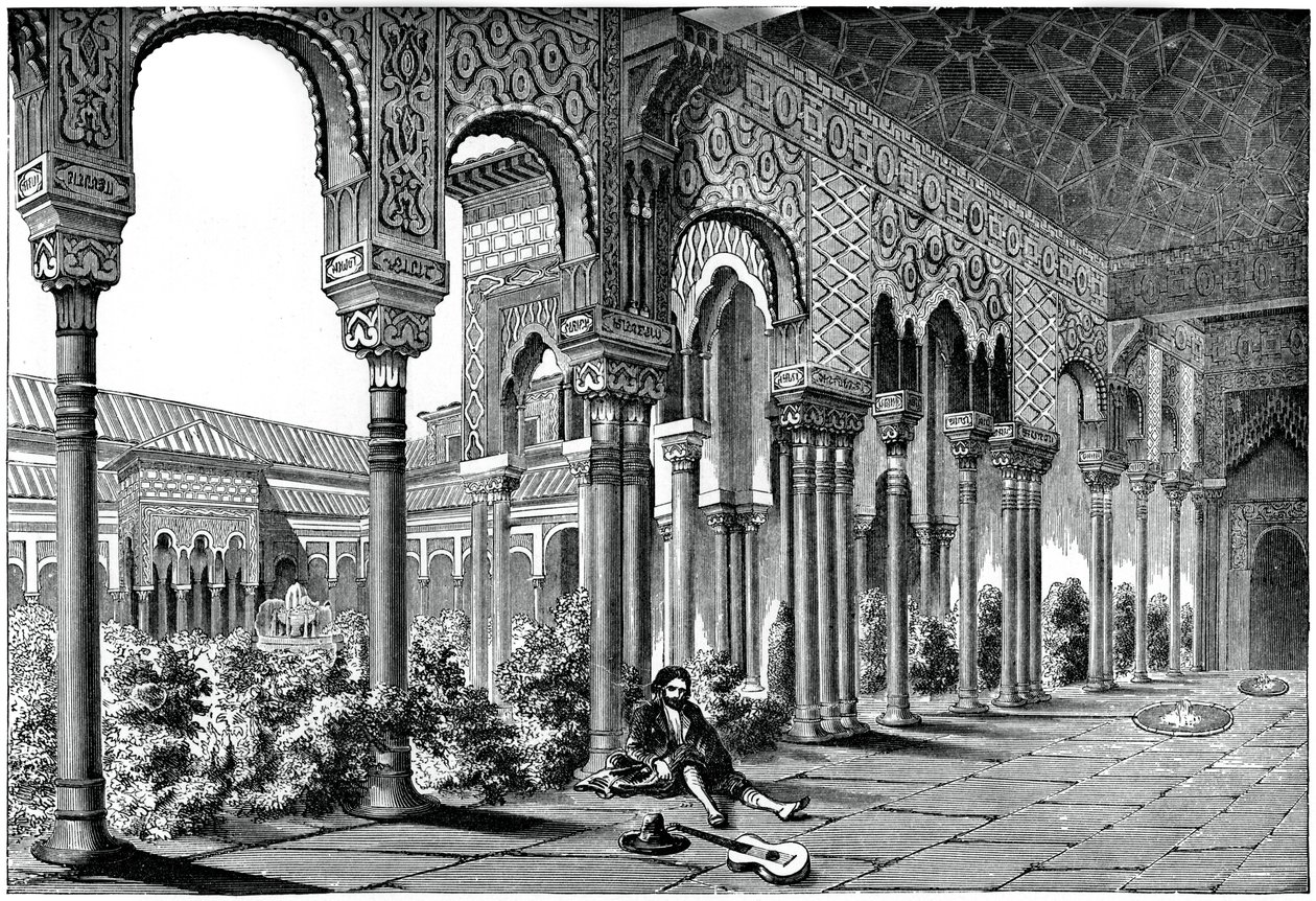 Het Alhambra Paleis, Granada, Spanje, 1870 door Unbekannt