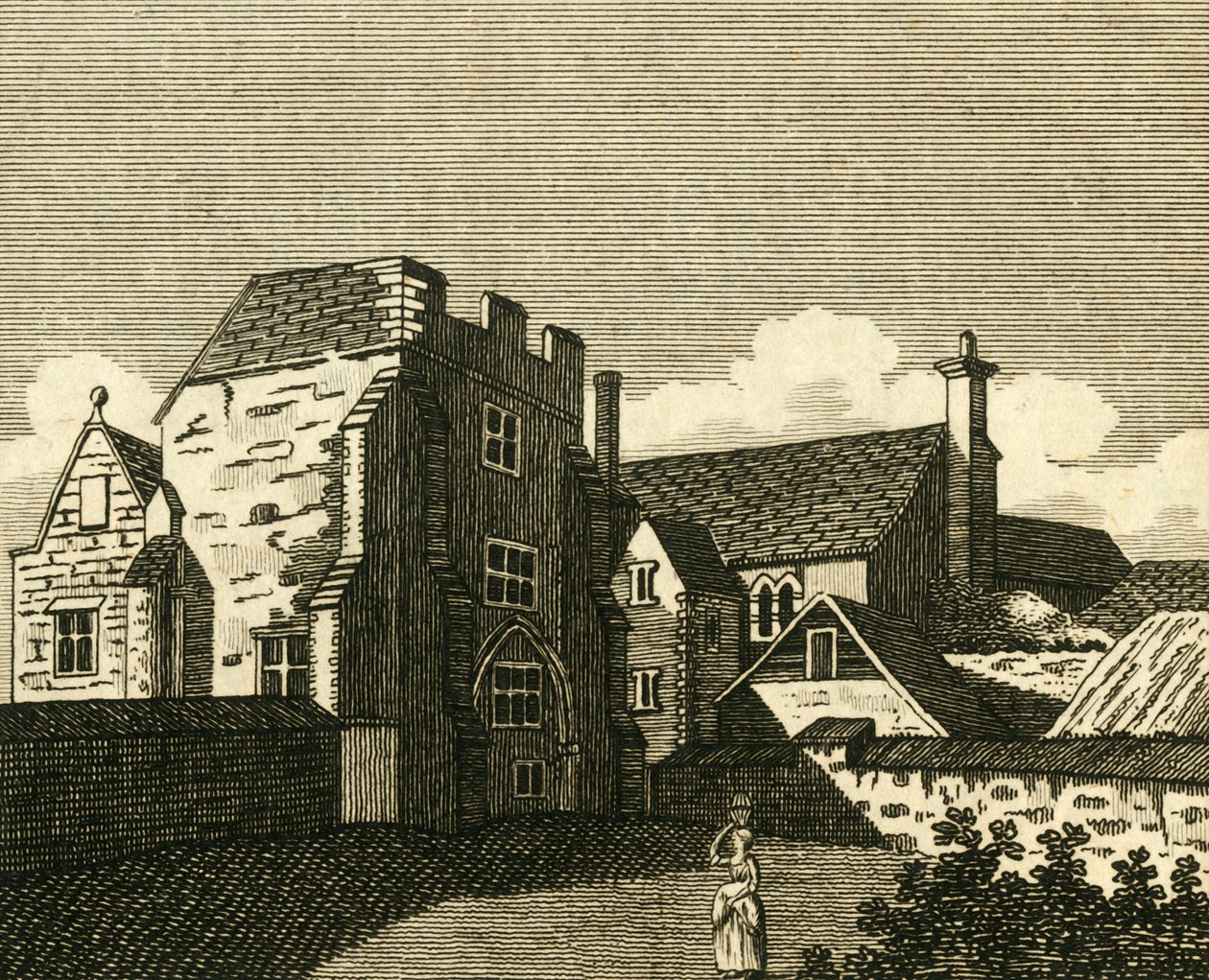 Het Paleis van de Aartsbisschop Grote Zaal, in Canterbury door Unbekannt
