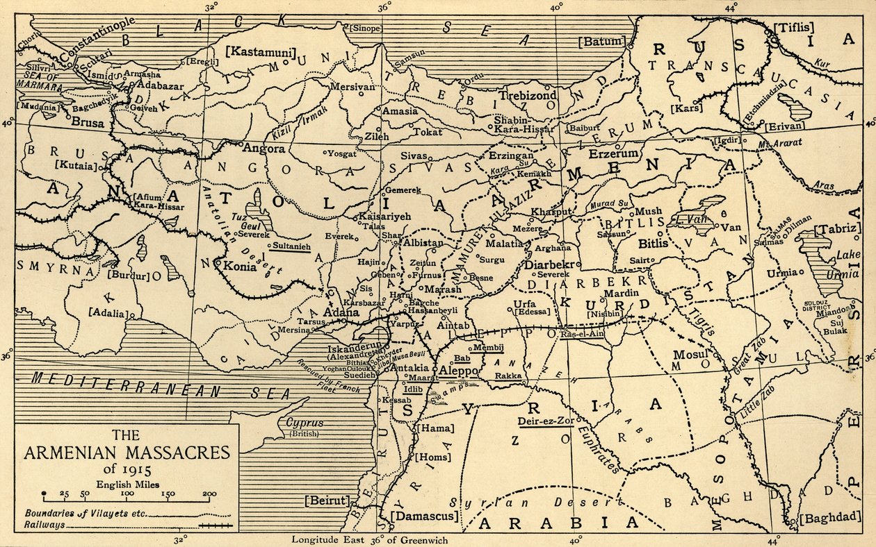 De Armeense Massacres van 1915, Eerste Wereldoorlog, c1920 door Unbekannt