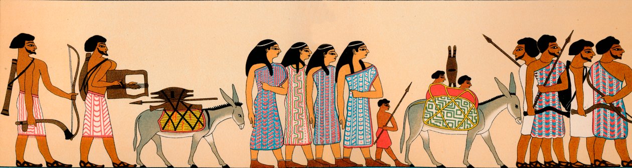 De aankomst van een stam Semitische nomaden in Egypte, 1895 v.Chr., 1903 door Unbekannt
