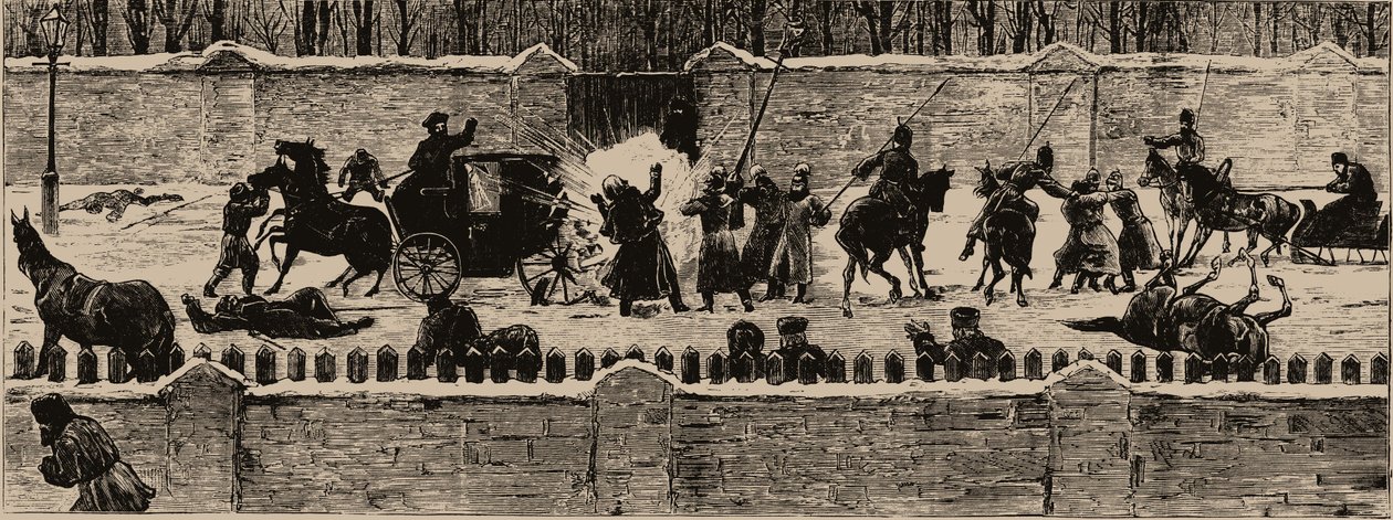 De Moord op Alexander II op 13 maart 1881, 1881 door Unbekannt