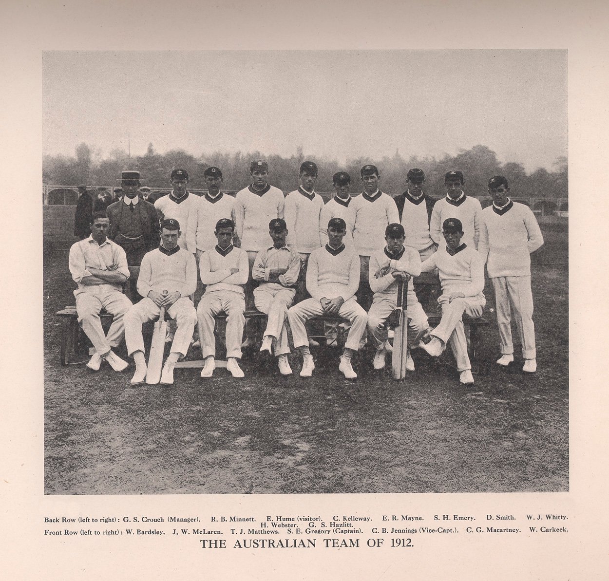 Het Australische cricketteam van 1912 door Unbekannt