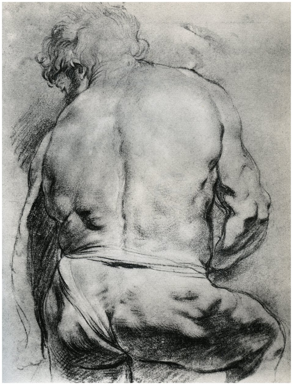 De achterkant van een naakte man, ca. 1610 1958 door Unbekannt