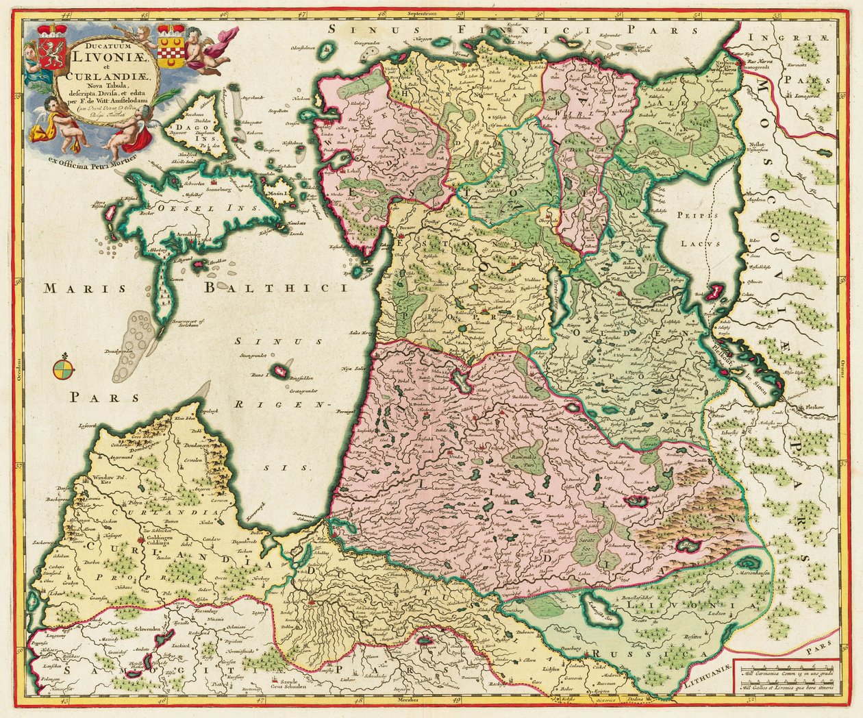 De Oostzee Uit: Ducatuum Livoniae et Curlandiae Nova Tabula, 1705 door Unbekannt