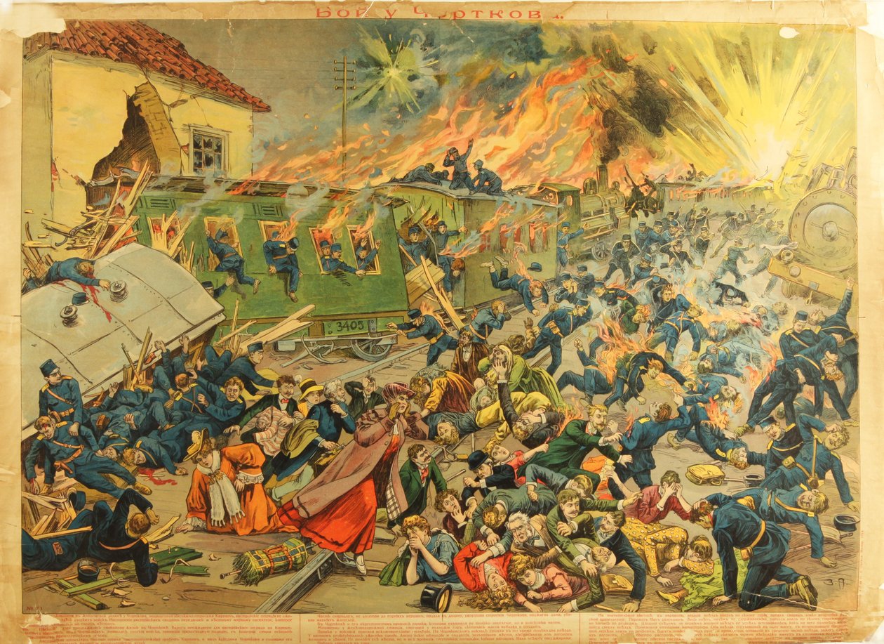 De Slag bij Czortkow, 1914 door Unbekannt