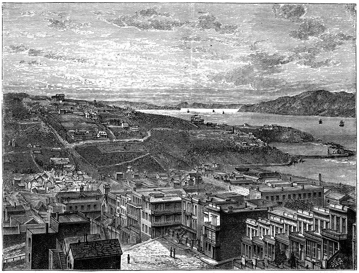 De baai van San Francisco, Amerika door Unbekannt