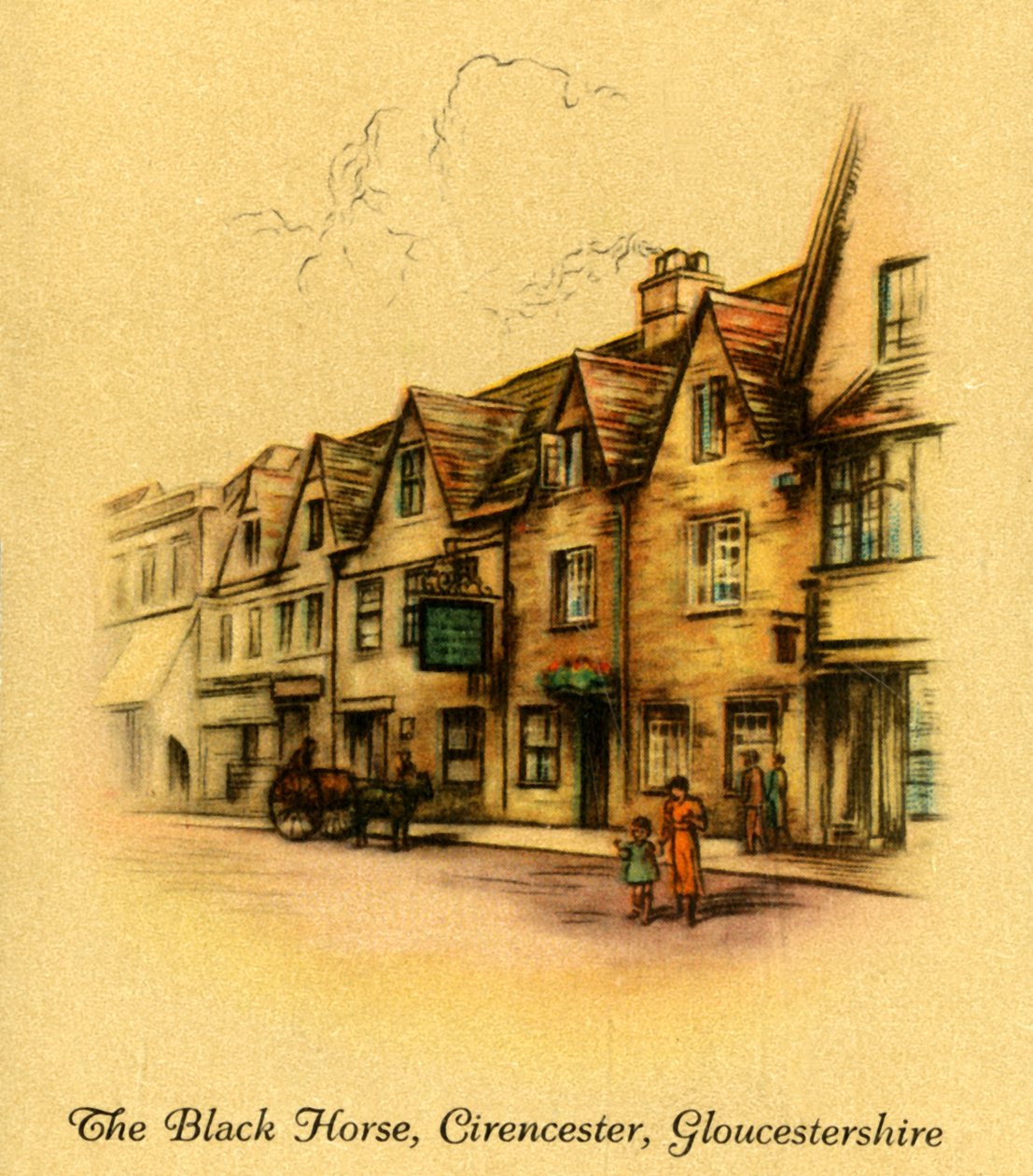 Het Zwarte Paard, Cirencester, Gloucestershire, 1936 door Unbekannt