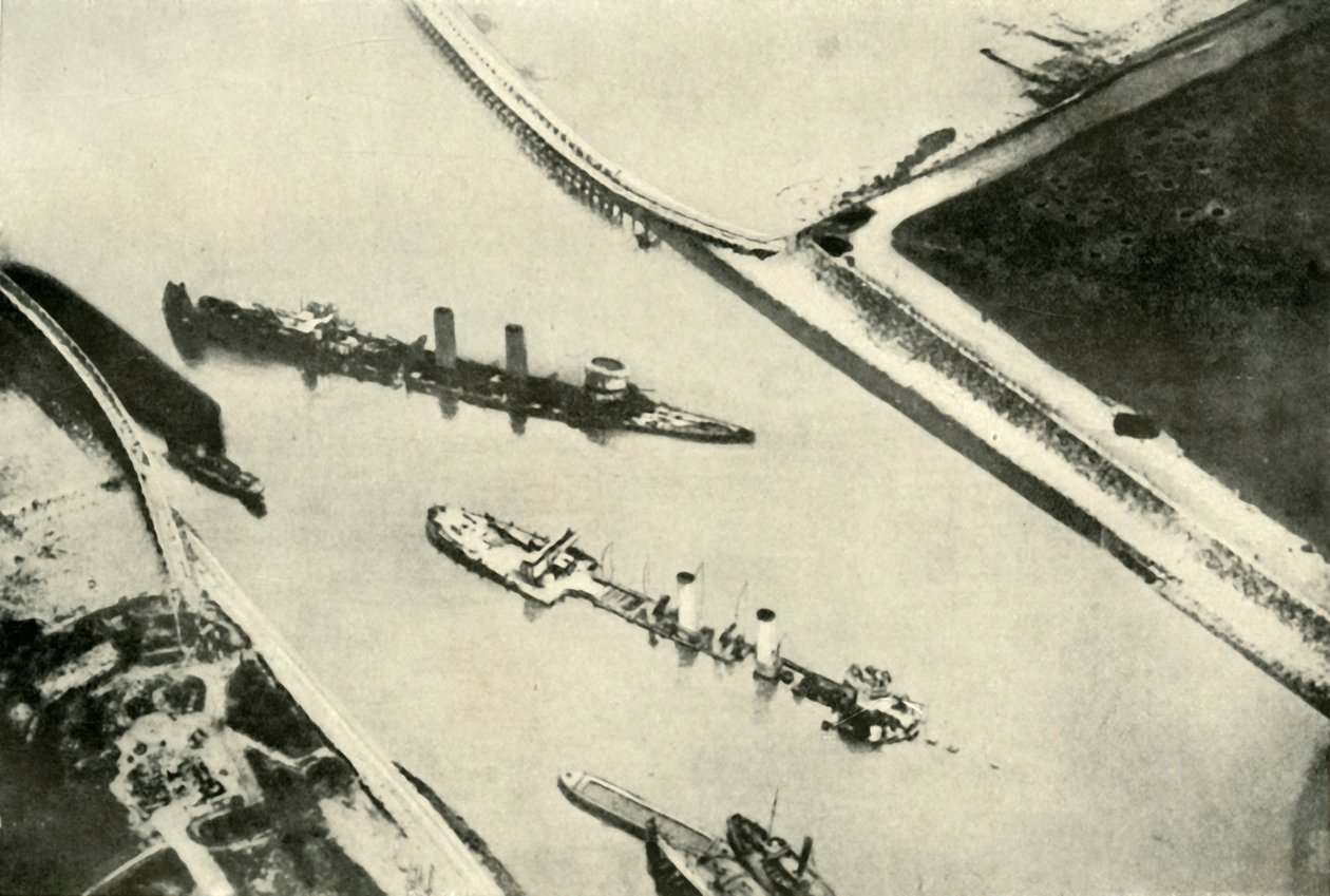 De blokkade van de haven van Zeebrugge, 1919 door Unbekannt