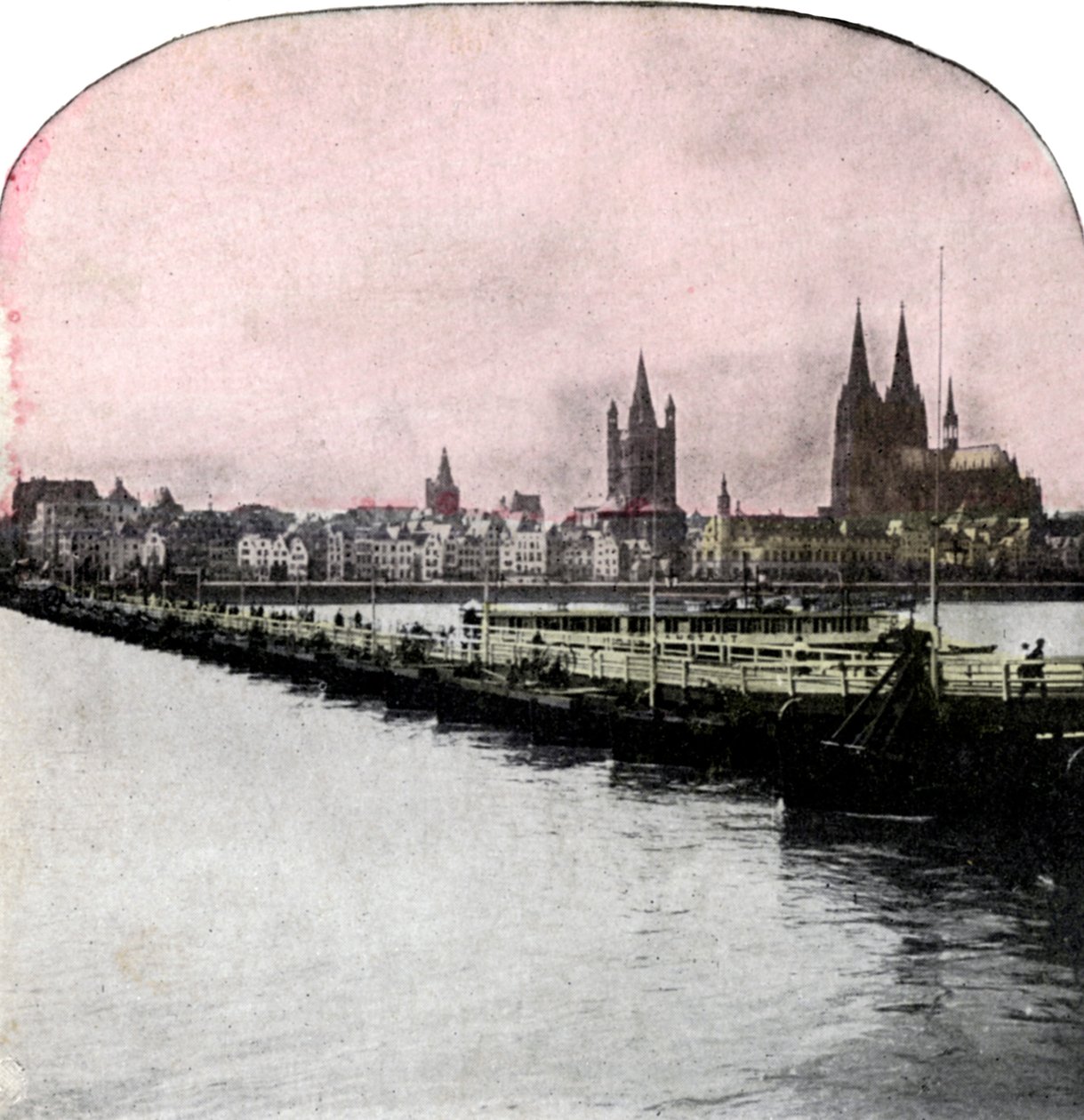 De Brug van Boten over de Rijn, Keulen, Duitsland, begin 20e eeuw door Unbekannt