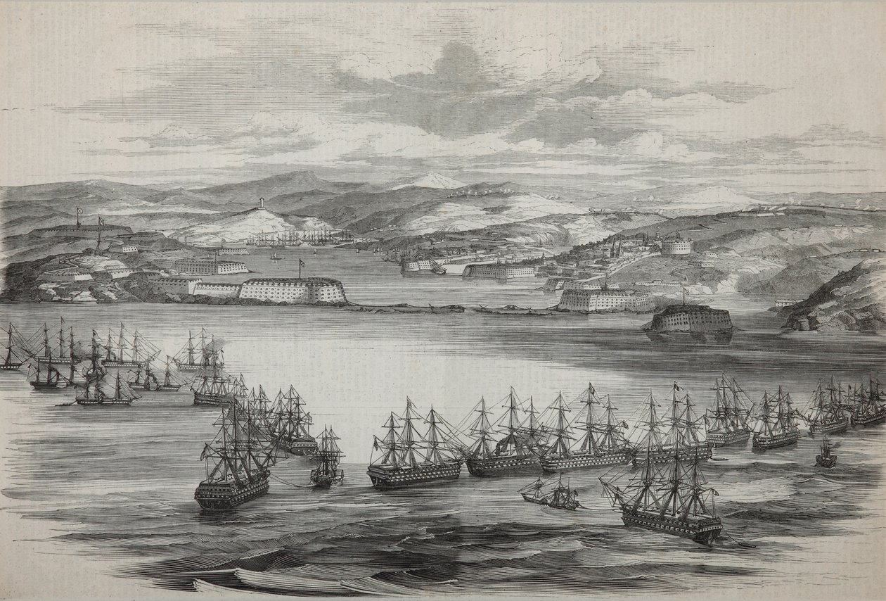 Het Brits-Franse squadron in Sebastopol, ca. 1855 door Unbekannt
