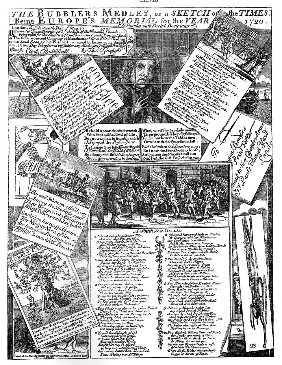 De Bubblers Medley, of een schets van de tijden, 1720 door Unbekannt