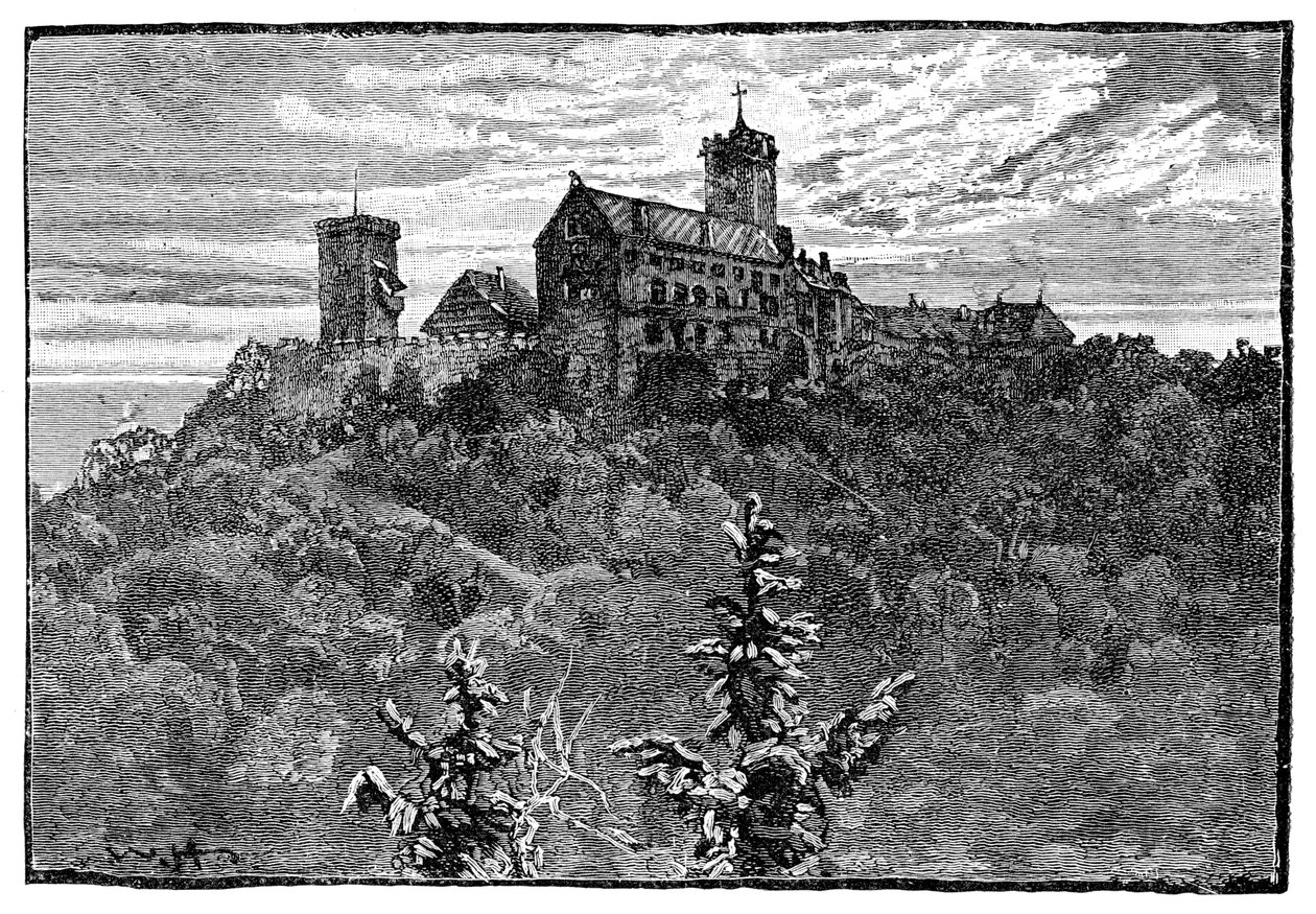 Het Kasteel van Wartburg, 1900 door Unbekannt