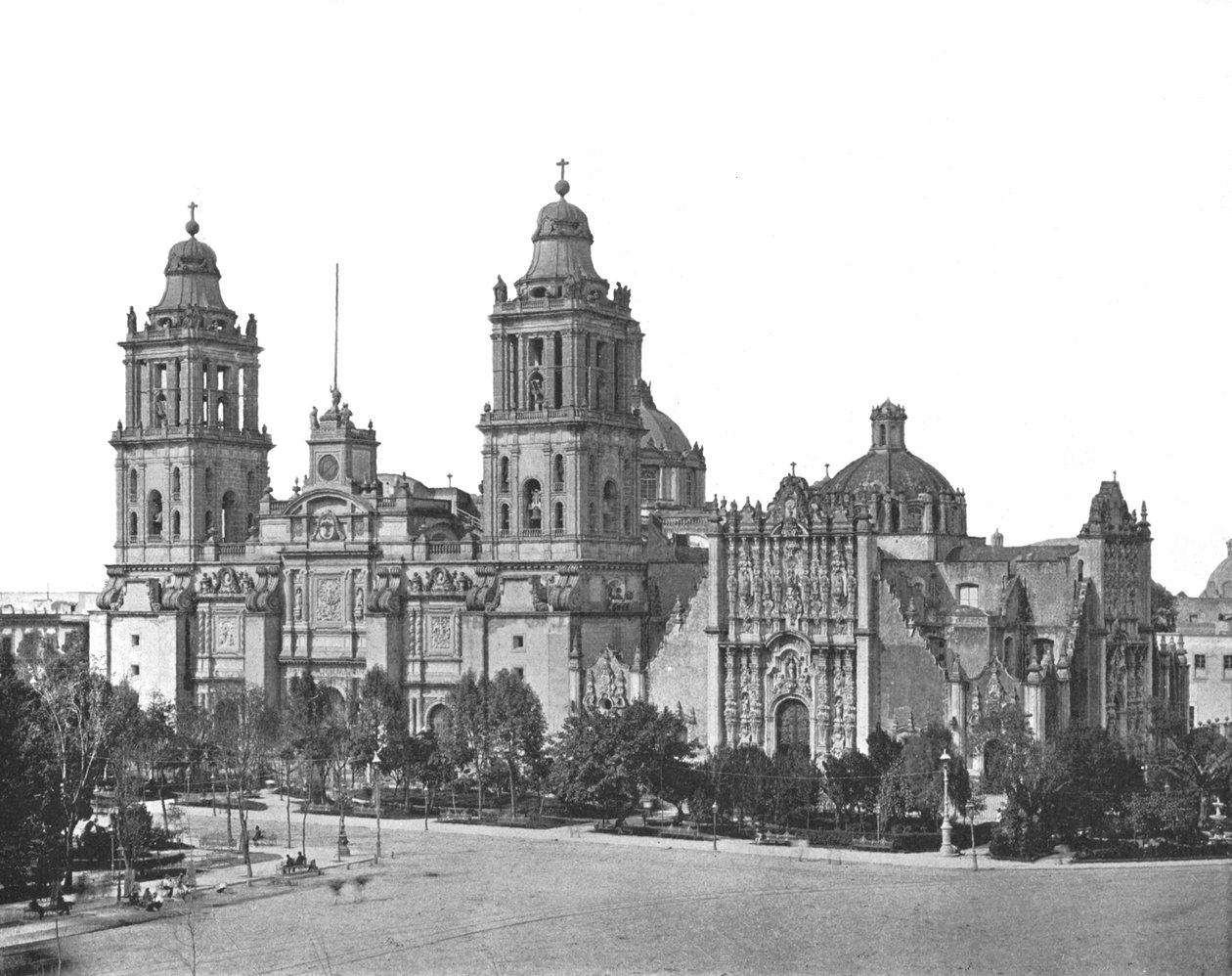 De Kathedraal, Mexico-Stad, Mexico, ca. 1900 door Unbekannt