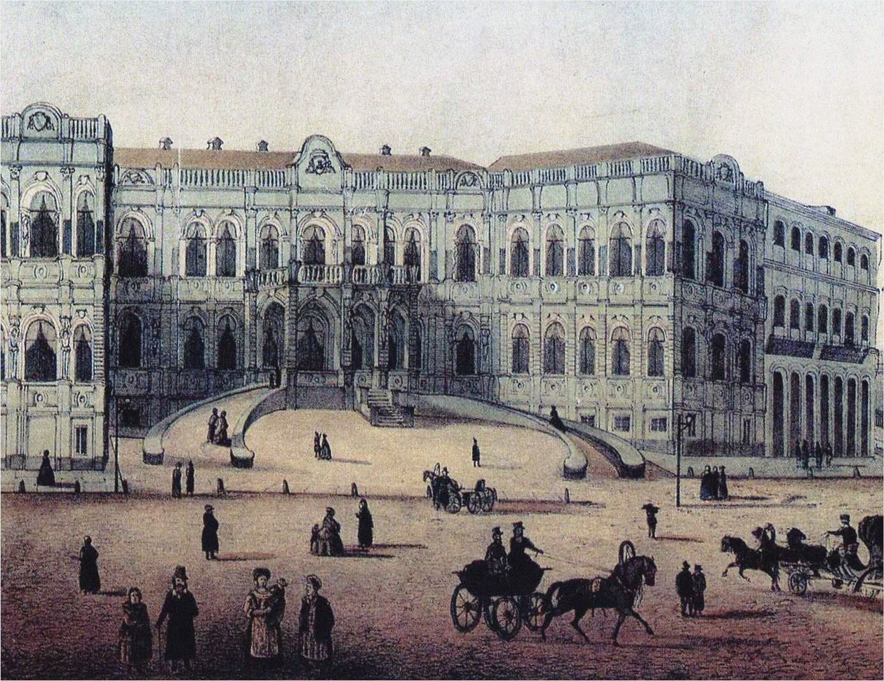 Het Chertkov-huis aan de Myasnitskaya-straat in Moskou, 1860s door Unbekannt