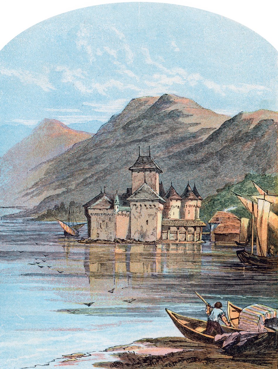 Het kasteel van Chillon, Meer van Genève, Zwitserland, 1864 door Unbekannt