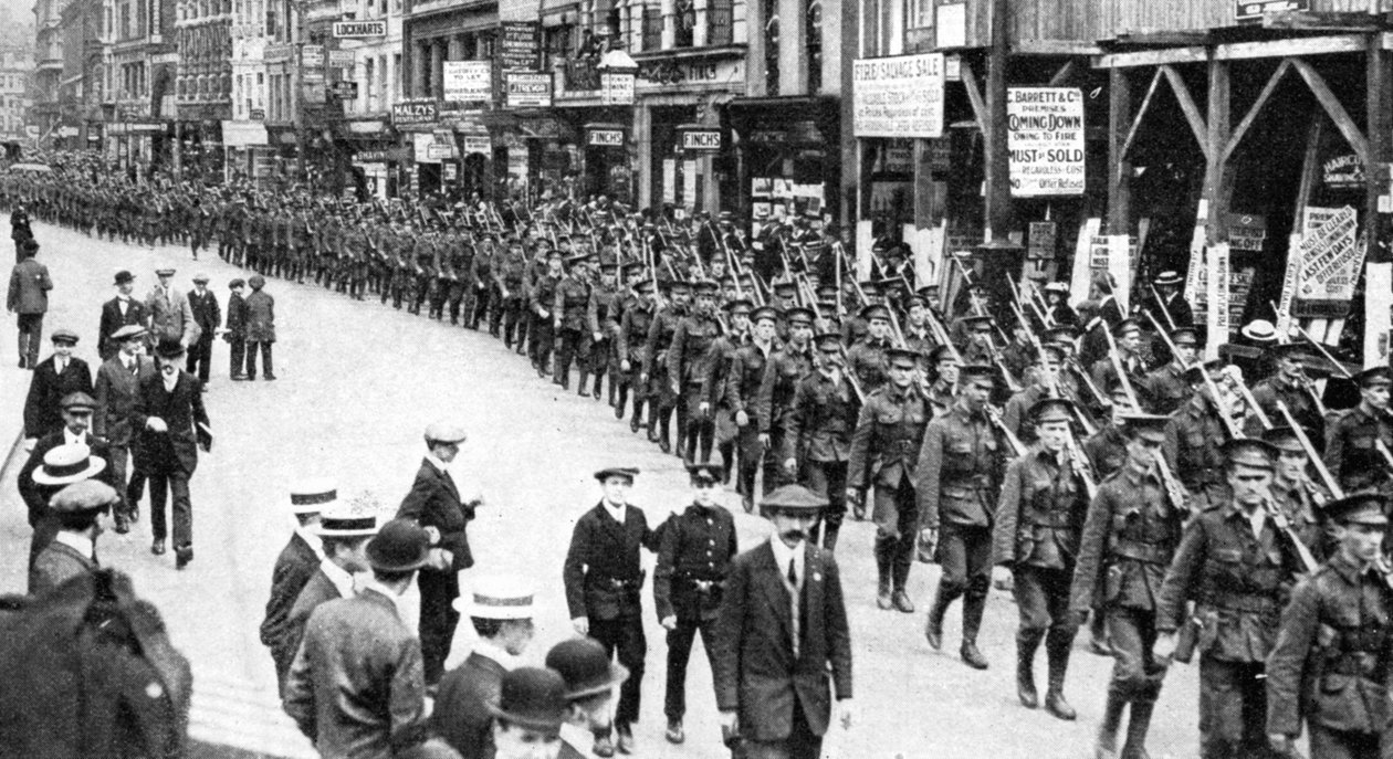 Het burgerleger van territorials, Strand, Londen, Eerste Wereldoorlog, 1914 door Unbekannt