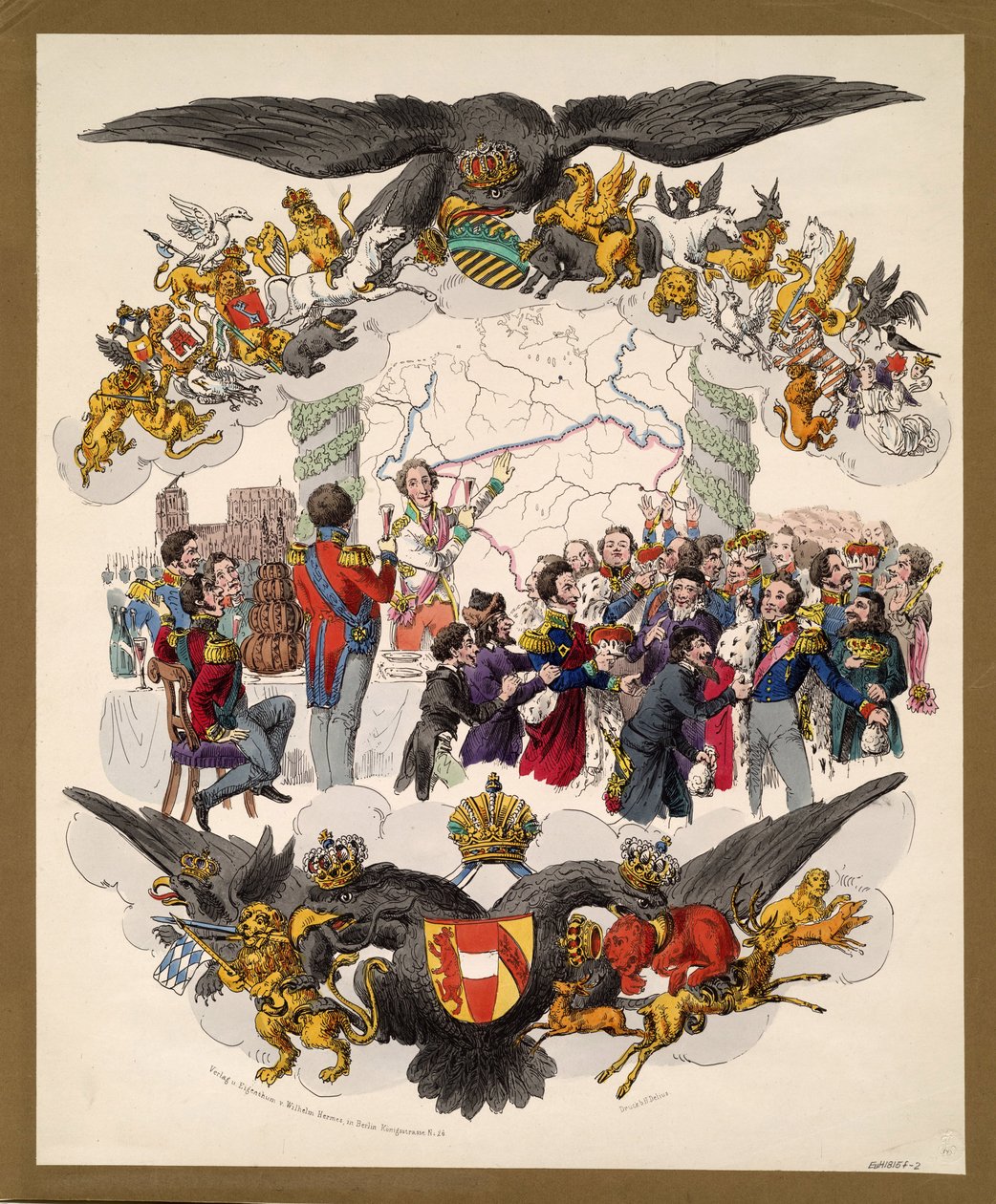 Karikatuur van het Congres van Wenen door Unbekannt