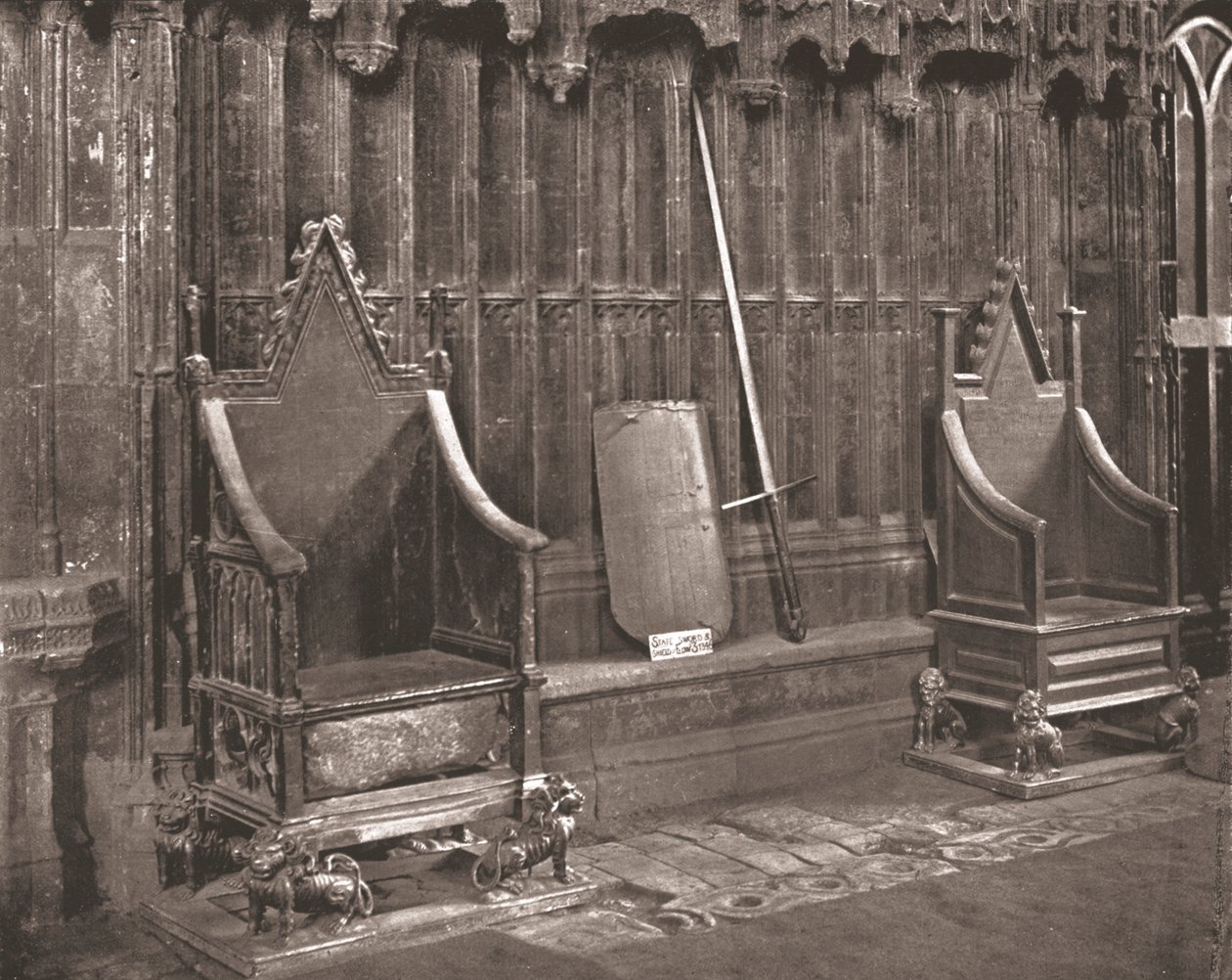 De kroningsstoel in Westminster Abbey, Londen, 1894 door Unbekannt