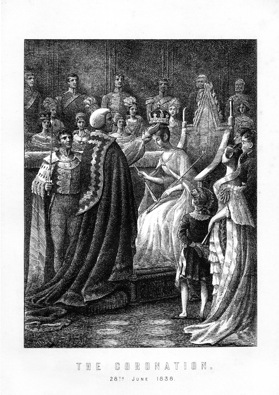 De kroning van koningin Victoria, Westminster Abbey, Londen, 28 juni 1838, 1899 door Unbekannt