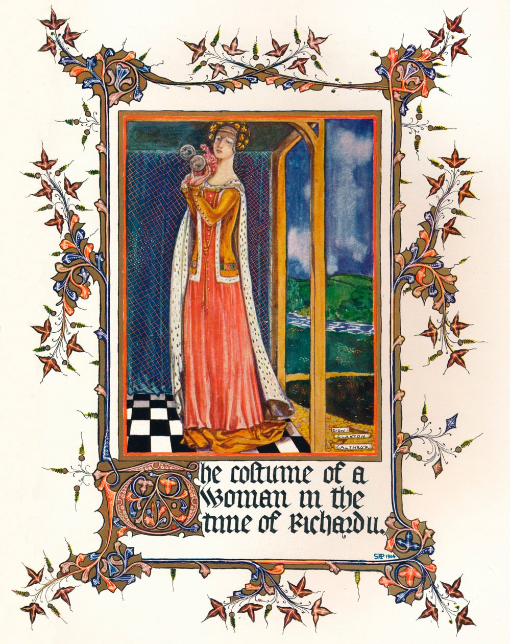 Het kostuum van een vrouw ten tijde van Richard II, 14e eeuw door Unbekannt