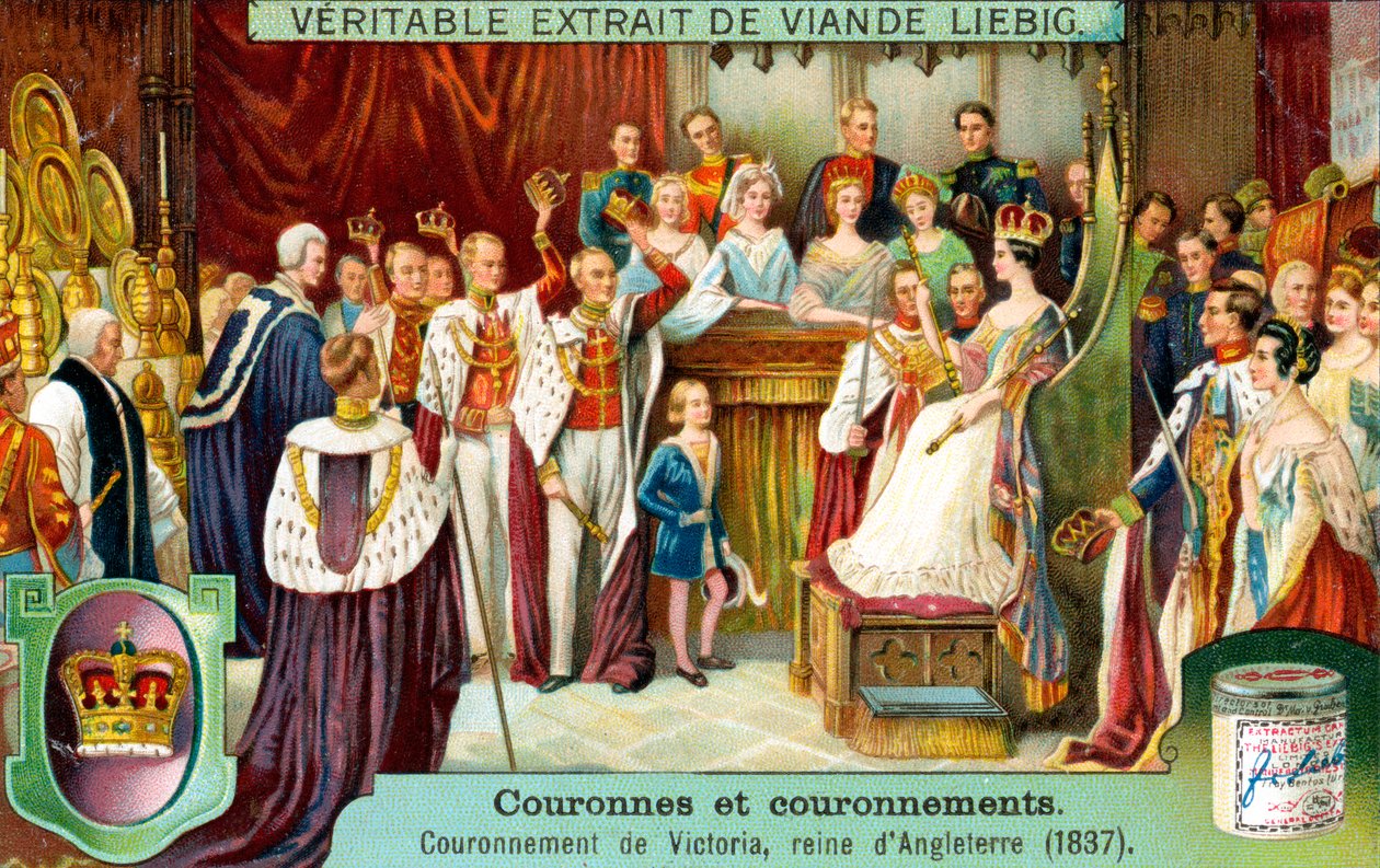 De Kroning van Victoria, Koningin van Engeland in 1837, ca. 1900 door Unbekannt