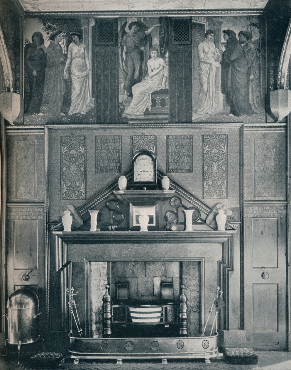 De Cupid en Psyche Fries bij No. I Palace Green North Wall, c1898 door Unbekannt