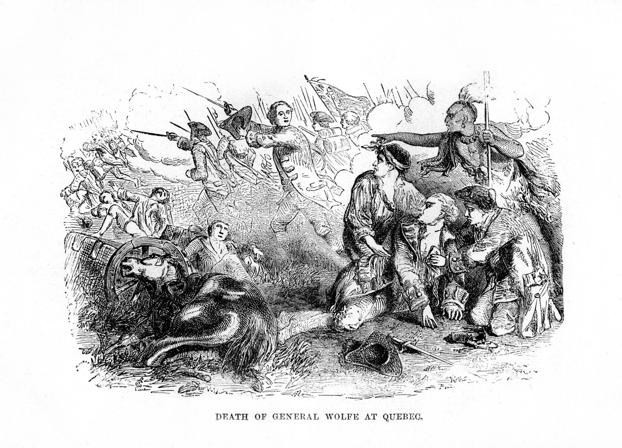 De dood van generaal Wolfe bij Quebec, 1759, 1872 door Unbekannt