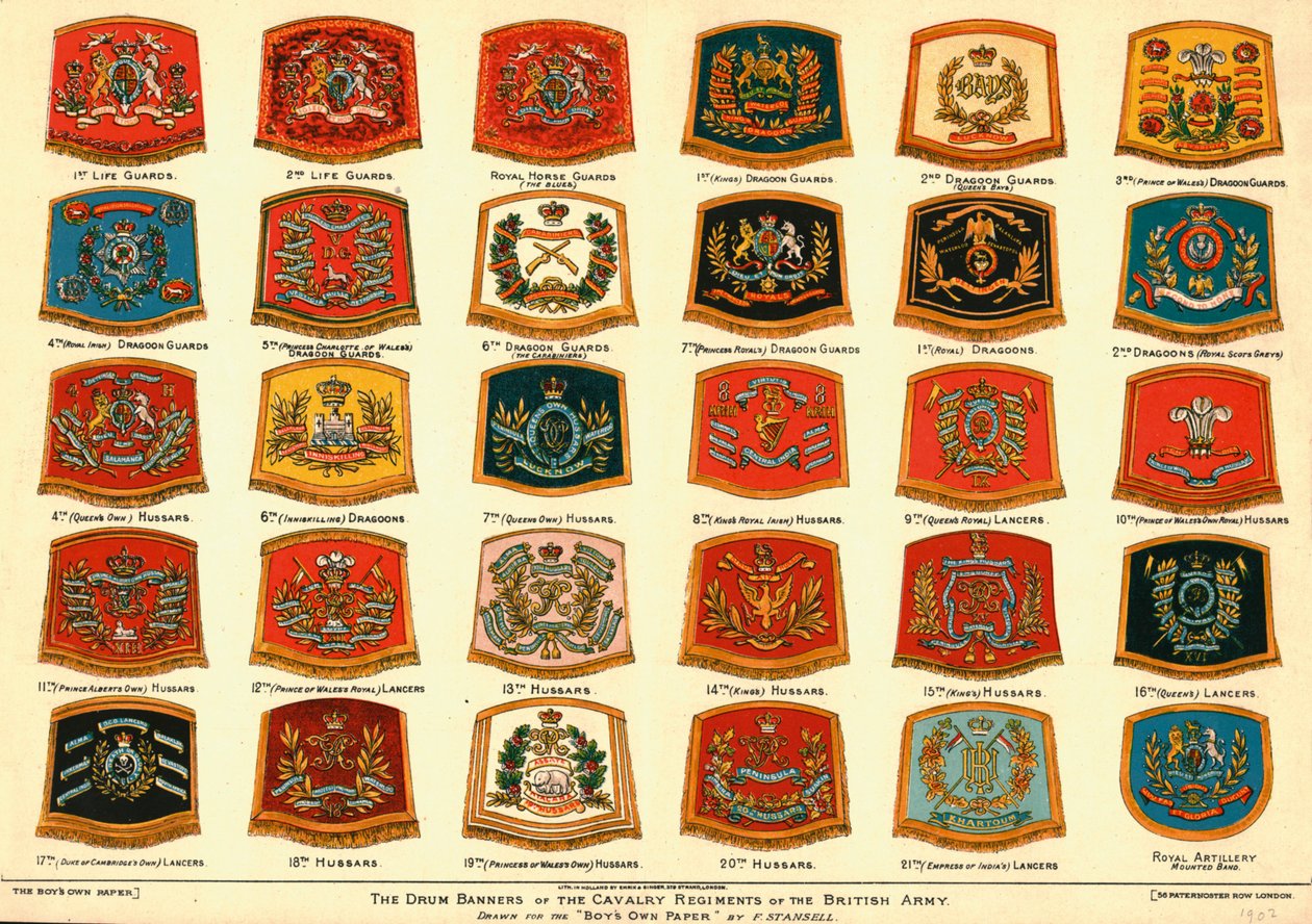 De Trombanieren van de Cavalerie Regimenten van het Britse Leger, 1902 door Unbekannt