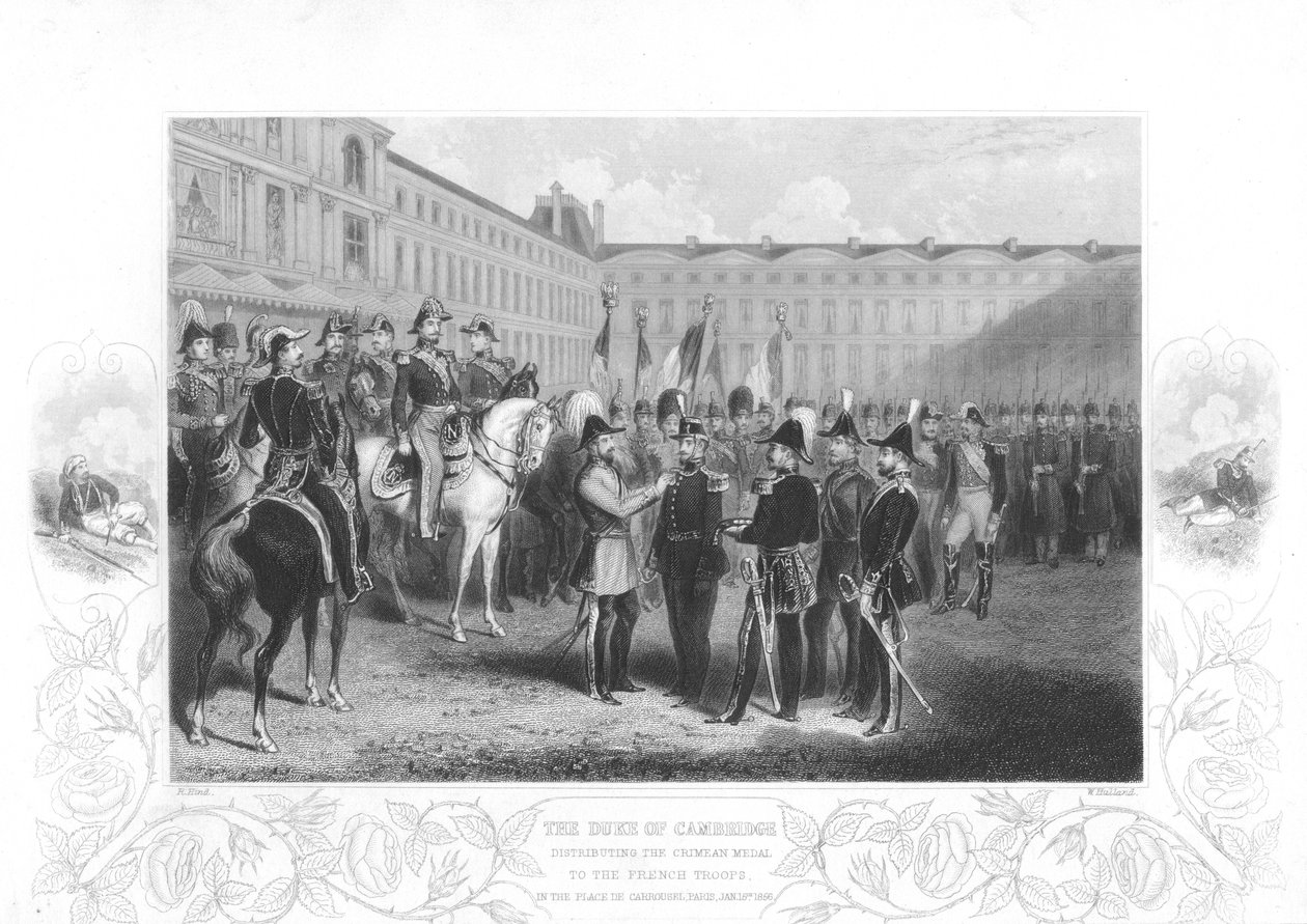 De hertog van Cambridge presenteert de Krim-medaille aan Franse soldaten door Unbekannt