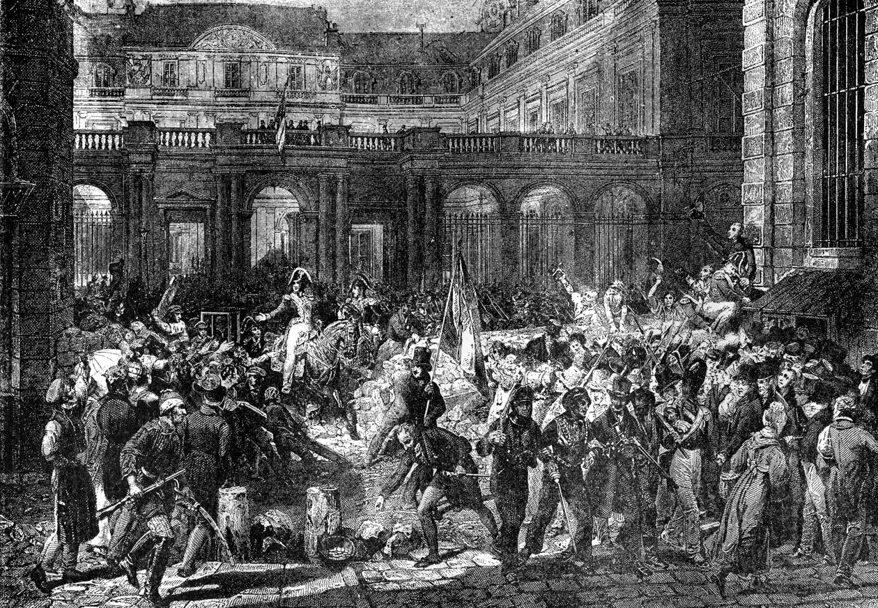 De hertog van Orléans verlaat het Koninklijk Paleis, Parijs, 31 juli 1830, 1882-1884 door Unbekannt