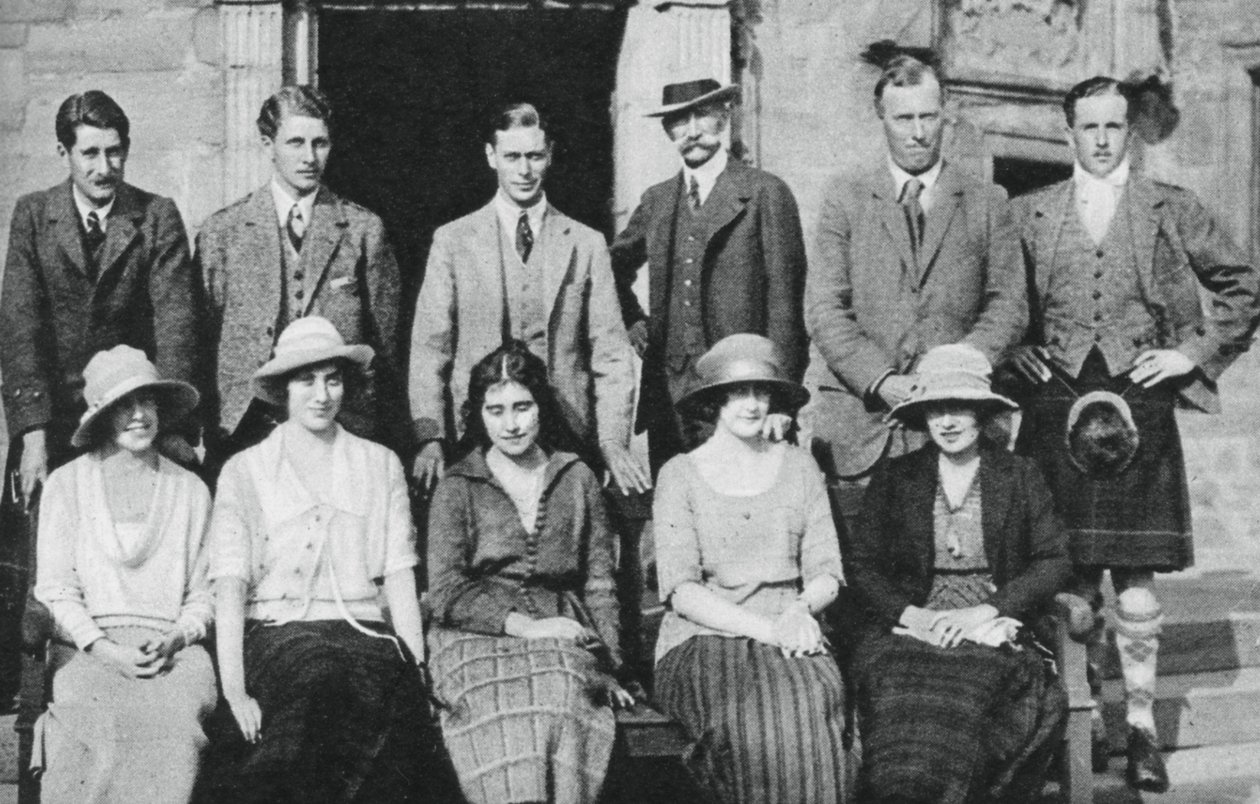 De Hertog van York met de Jachtpartij van de Graaf van Strathmore, Schotland, 1921 door Unbekannt