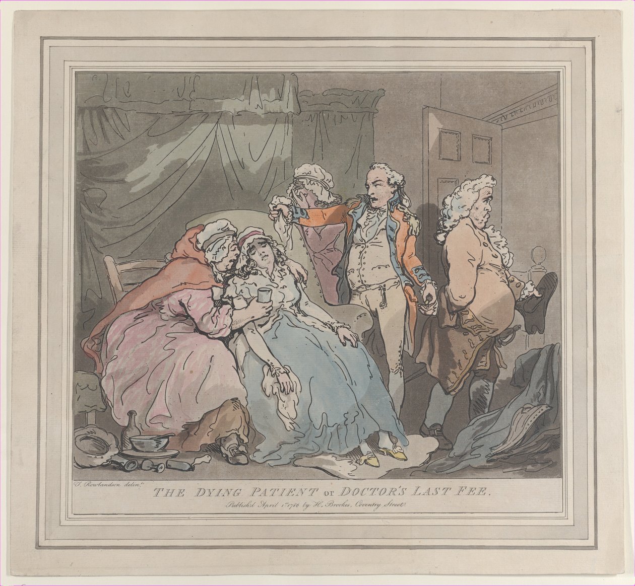 De stervende patiënt, of het laatste honorarium van de dokter, 1 april 1786 door Unbekannt
