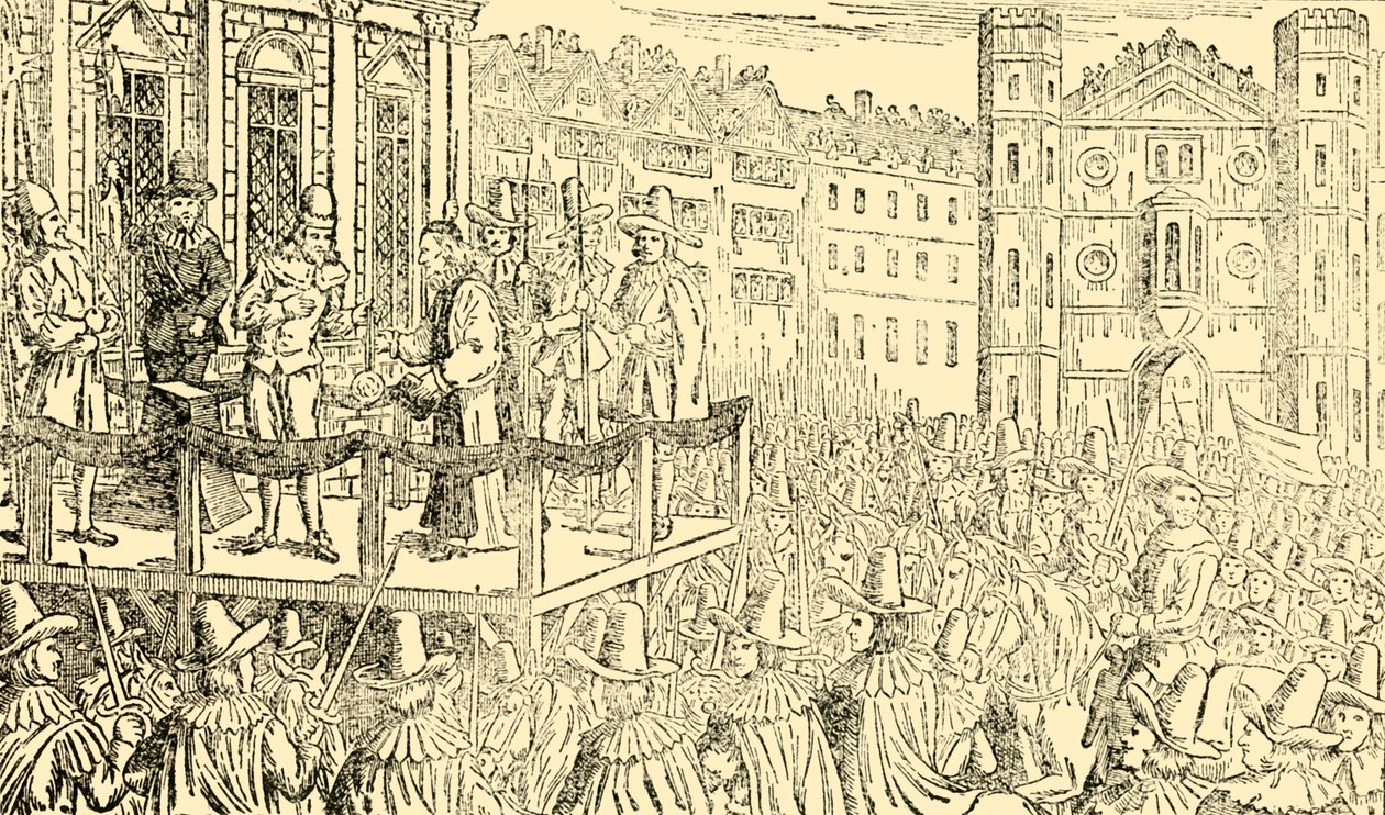 De executie van Karel I in Whitehall, 30 januari 1649 door Unbekannt