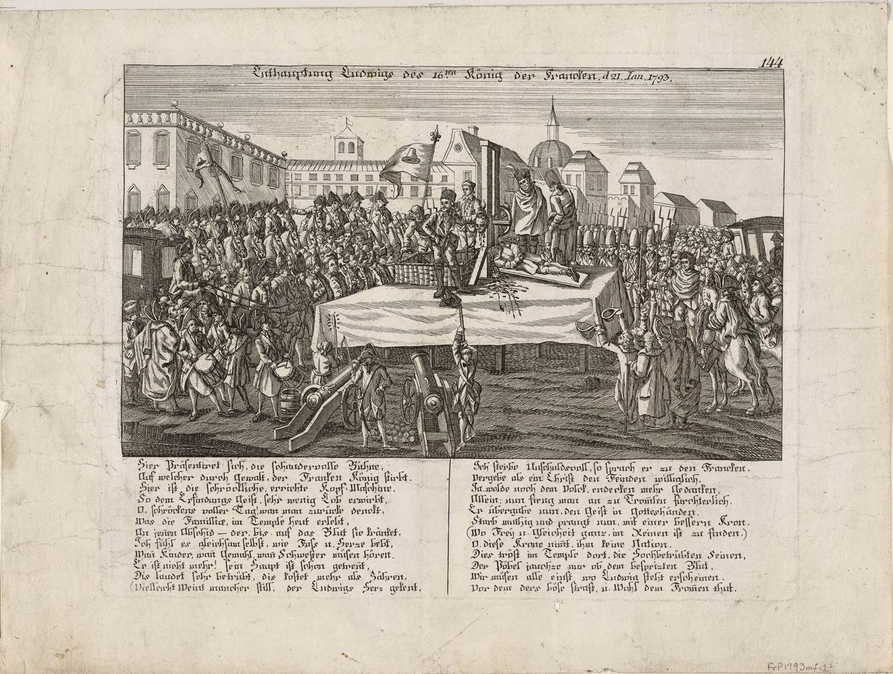 De Executie van Lodewijk XVI op 21 Januari 1793 door Unbekannt