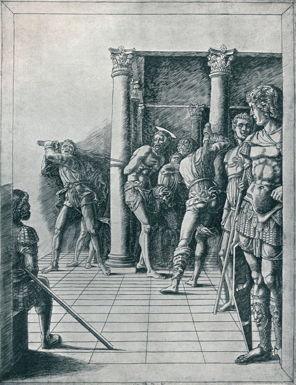 De geseling, met de bestrating door Unbekannt