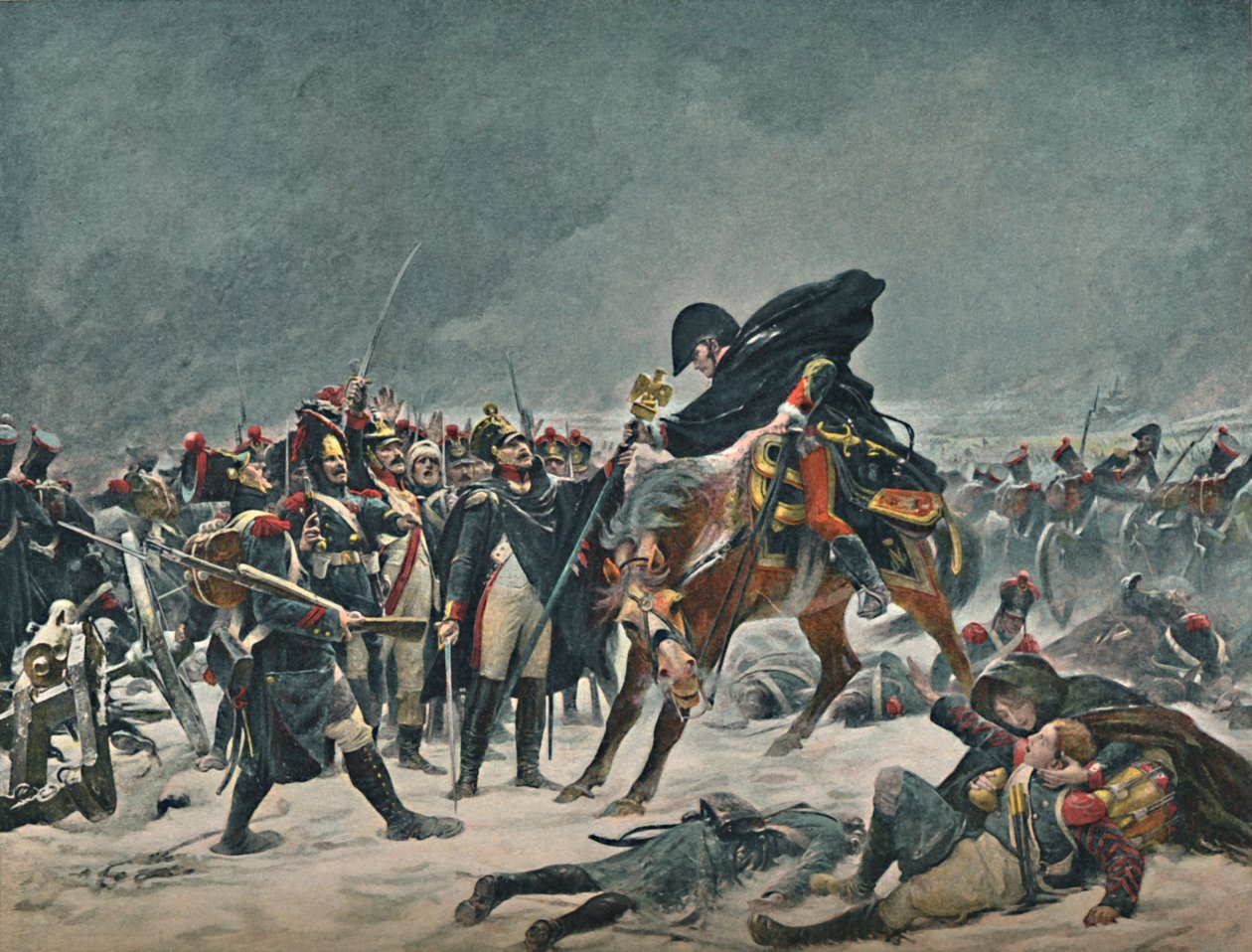 De Veertiende van de Linie bij Eylau, februari 1807, 1896 door Unbekannt