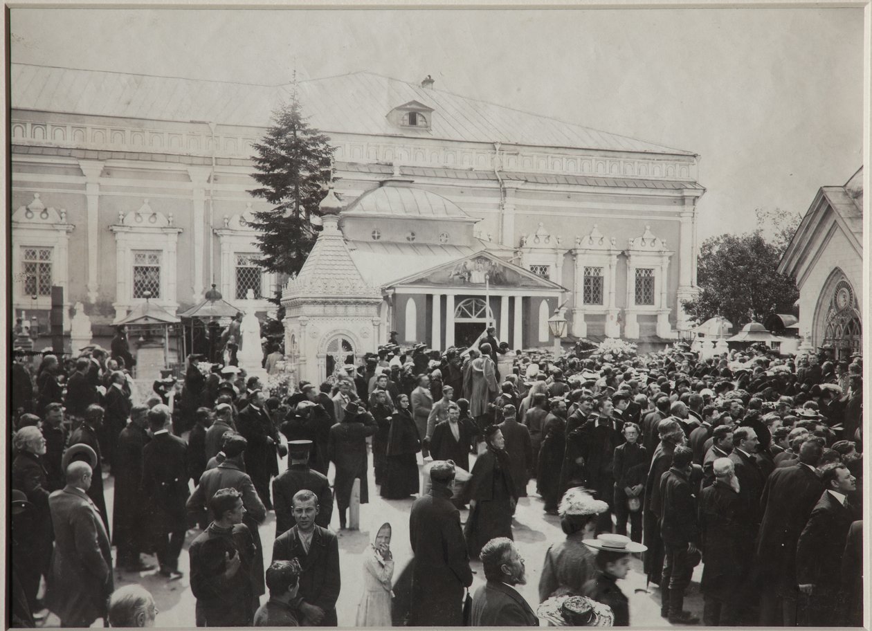 De begrafenis van Anton Tsjechov op de Novodevitsjibegraafplaats, 22 juli 1904, 1904 door Unbekannt