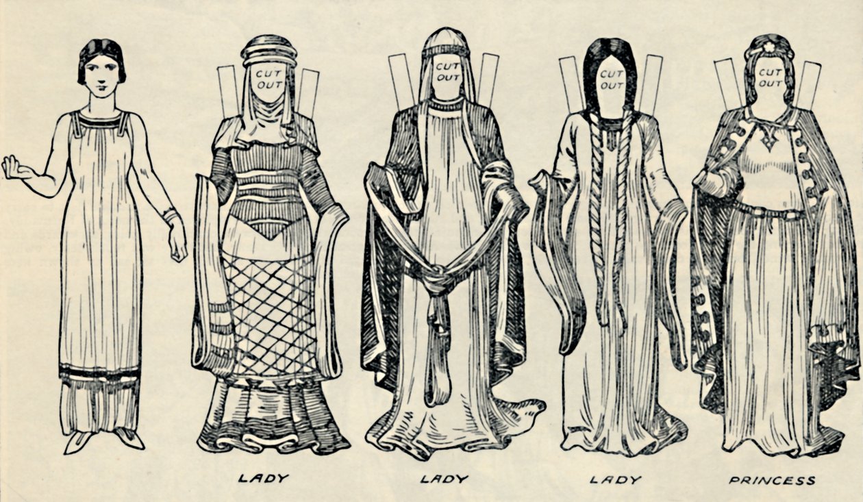 De galerij van Britse kostuums: De kleding die mensen droegen in de Normandische tijd, c1934 door Unbekannt