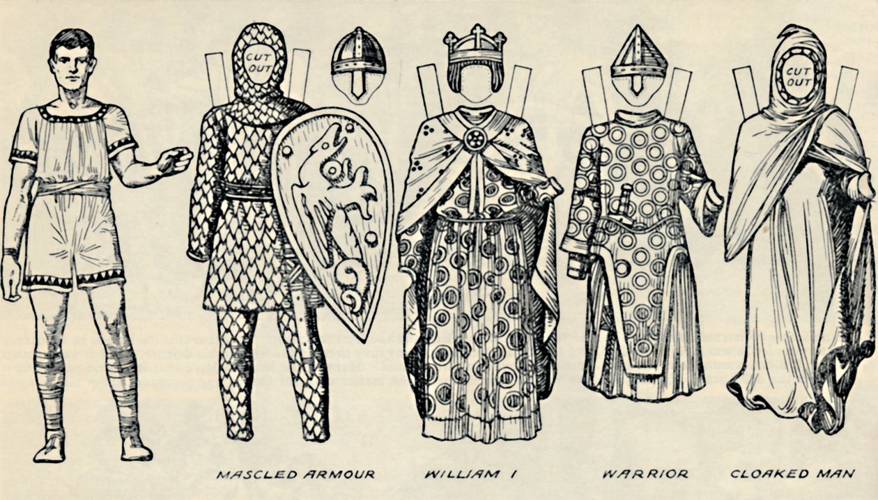 De galerij van Britse kostuums: De kleding die mensen droegen in de Normandische tijd, ca. 1934 door Unbekannt