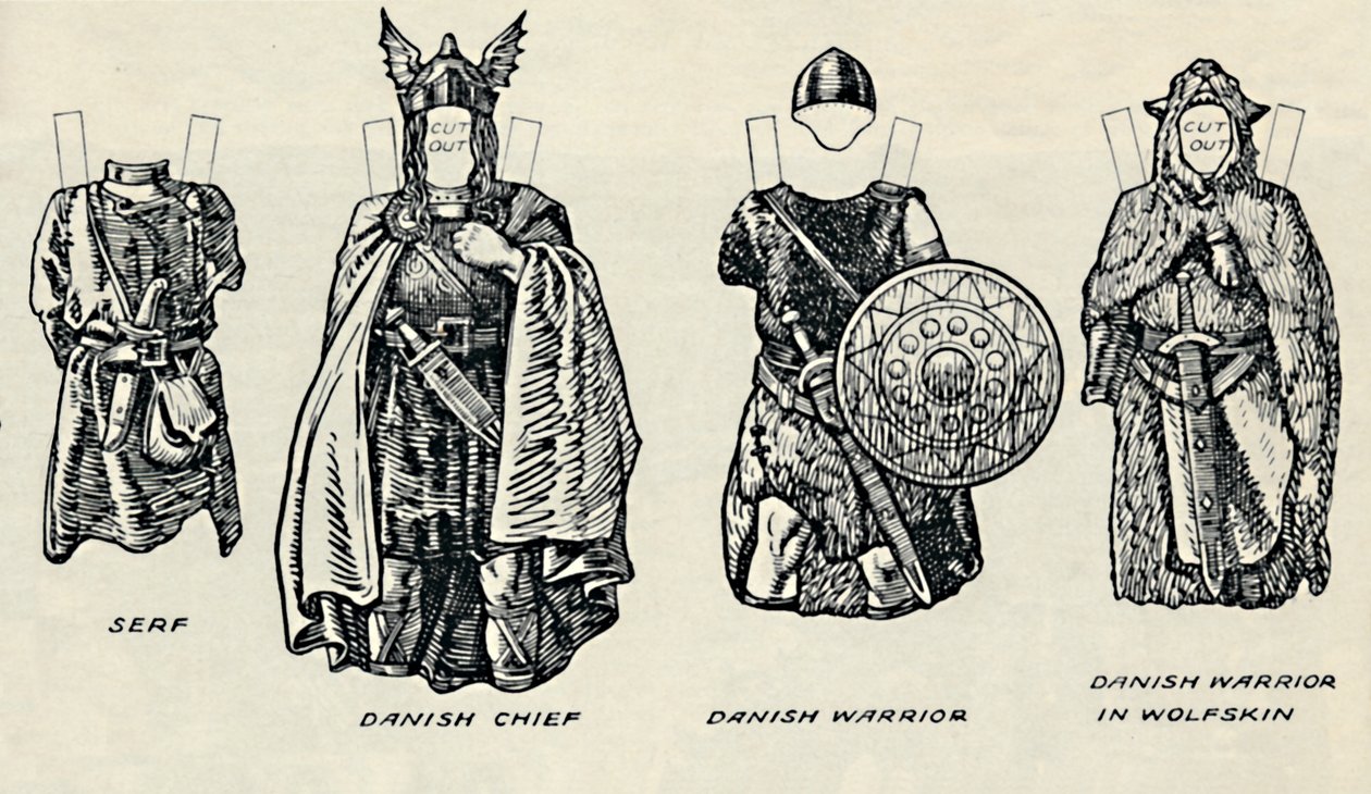 De Galerij van Britse Kostuums: De Kleding van Denen & Latere Angelsaksen, c1934 door Unbekannt