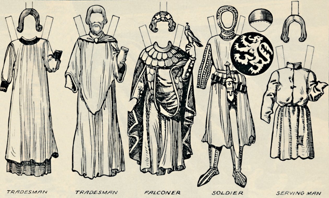 De galerij van Britse kostuums: Wat mannen en vrouwen droegen in de tijd van Hendrik III, c1934 door Unbekannt