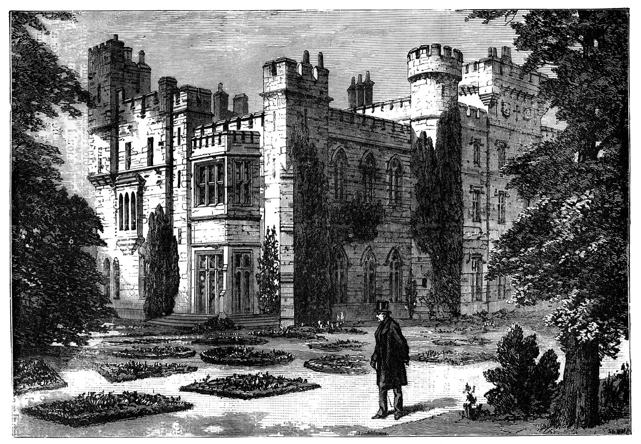 De tuin, kasteel Hawarden, Flintshire, Wales door Unbekannt