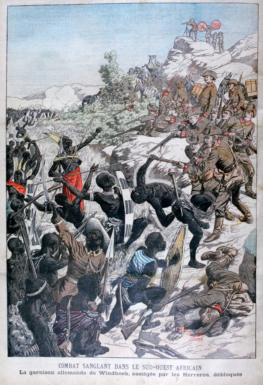 Het Duitse garnizoen van Windhoek, belegerd door de Herero, Zuidwest-Afrika door Unbekannt