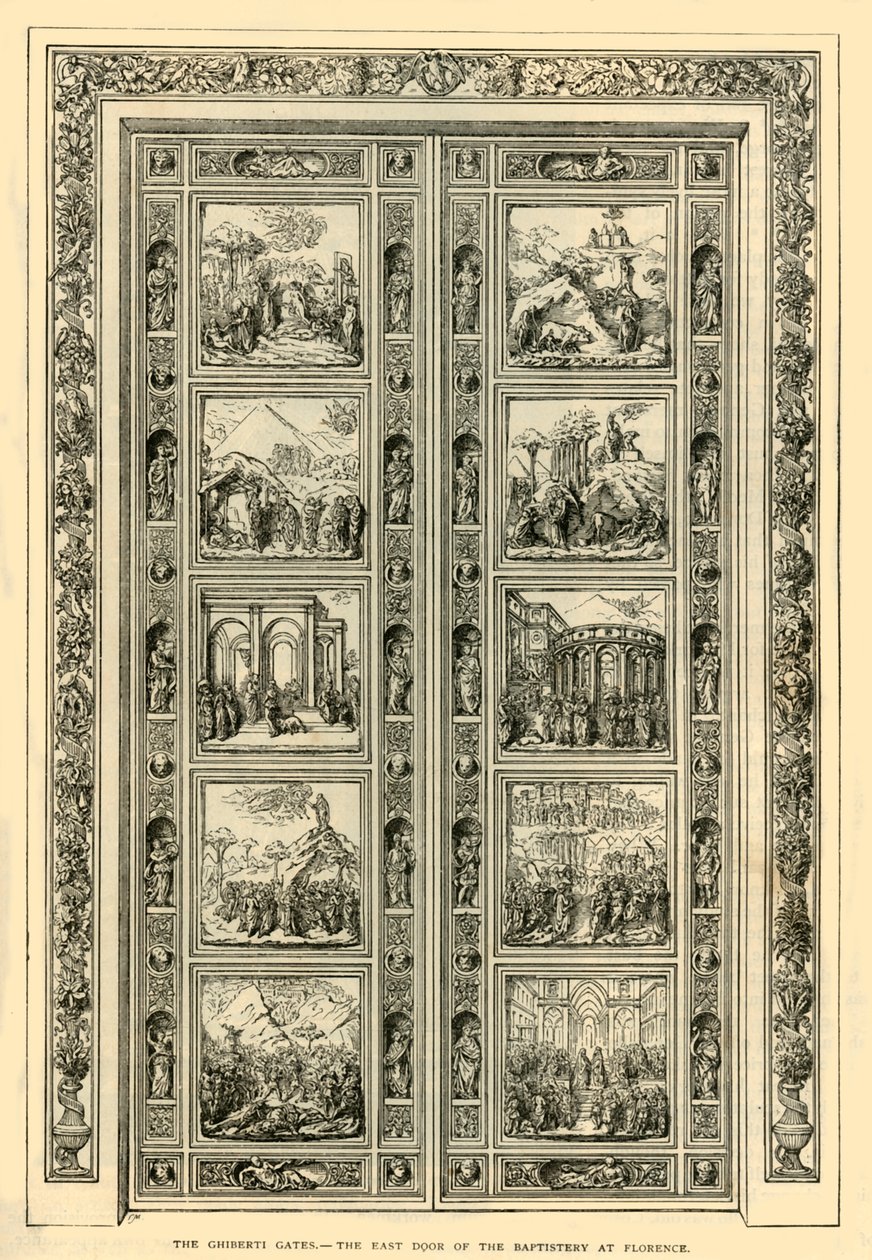 De Ghiberti-poorten - De oostdeur van de doopkapel in Florence, 1882 door Unbekannt