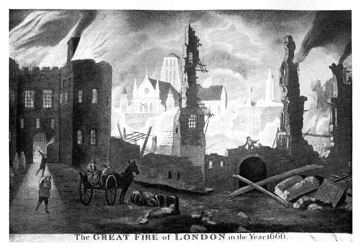 De Grote Brand van Londen in het jaar 1666 door Unbekannt