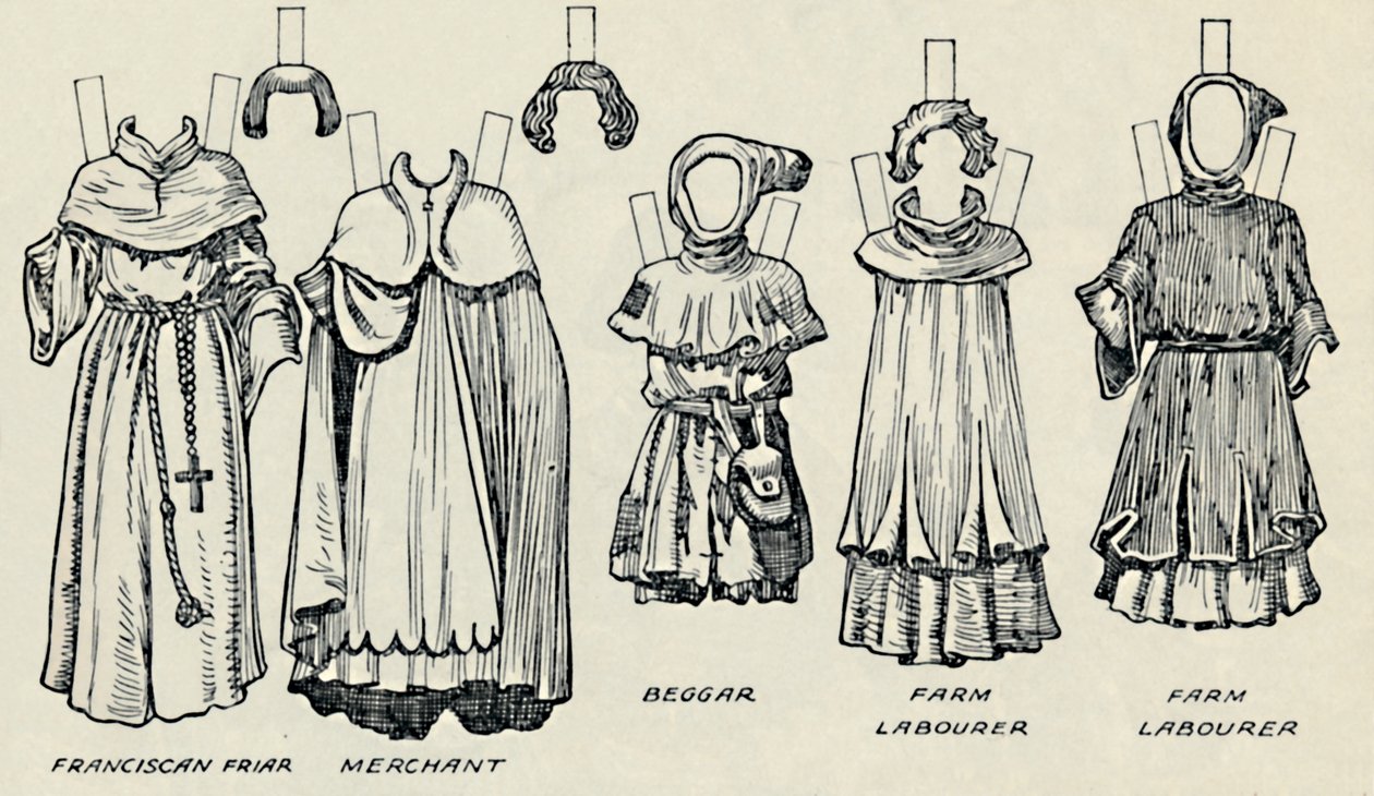 De Grote Galerij van Britse Kostuums: Gevarieerde Kleding Gedragen in de Normandische Tijd, ca. 1934 door Unbekannt