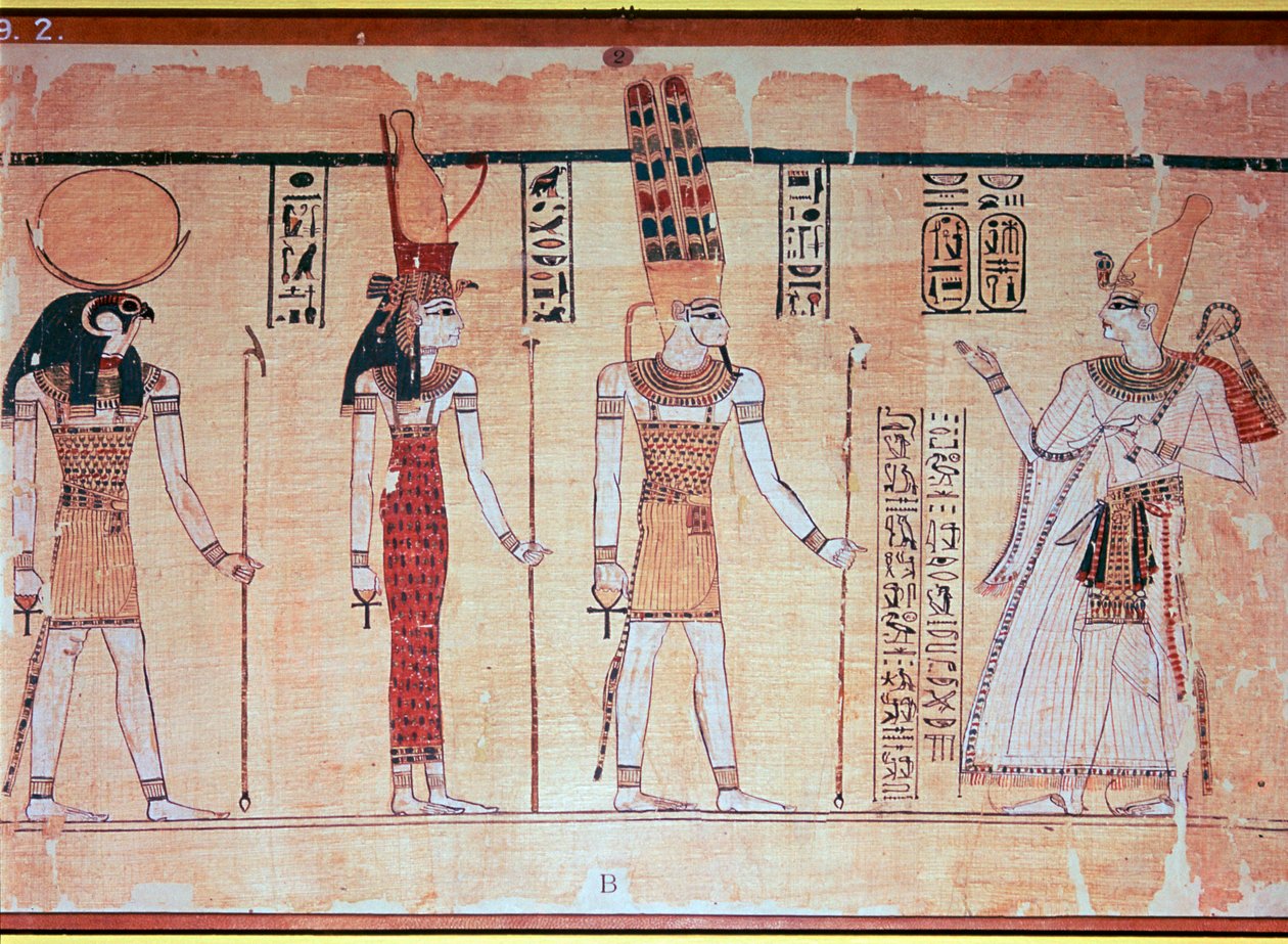 De Grote Harris Papyrus, uit Thebe, Egypte, regering van Ramses IV, ca. 1200 v.Chr. door Unbekannt