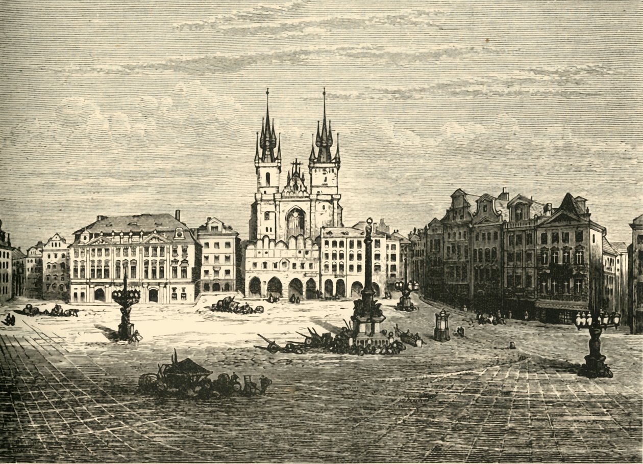 Het Grote Plein, Praag, 1890 door Unbekannt