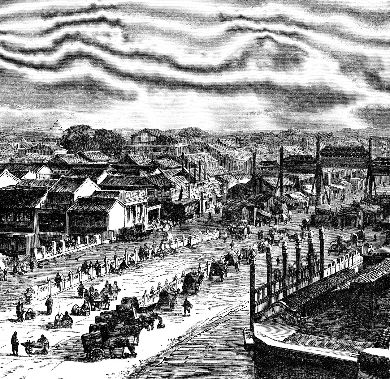De Hoofdstraat, Peking, ca. 1890 door Unbekannt